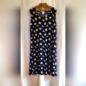 Blair Women's Boutique A-Line Daisy Dress Size XL Navy Color To Knee Great Dress